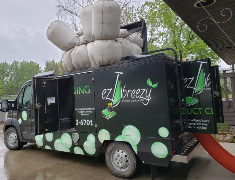 Ez Breezy Duct Cleaning vehicle in operation