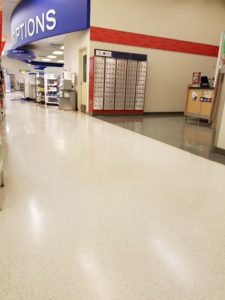 Clean floor of large retail store